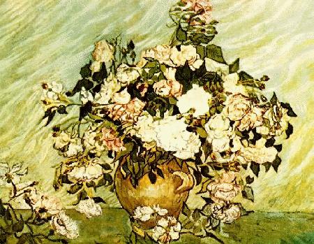 Vincent Van Gogh Pink and White Roses Spain oil painting art